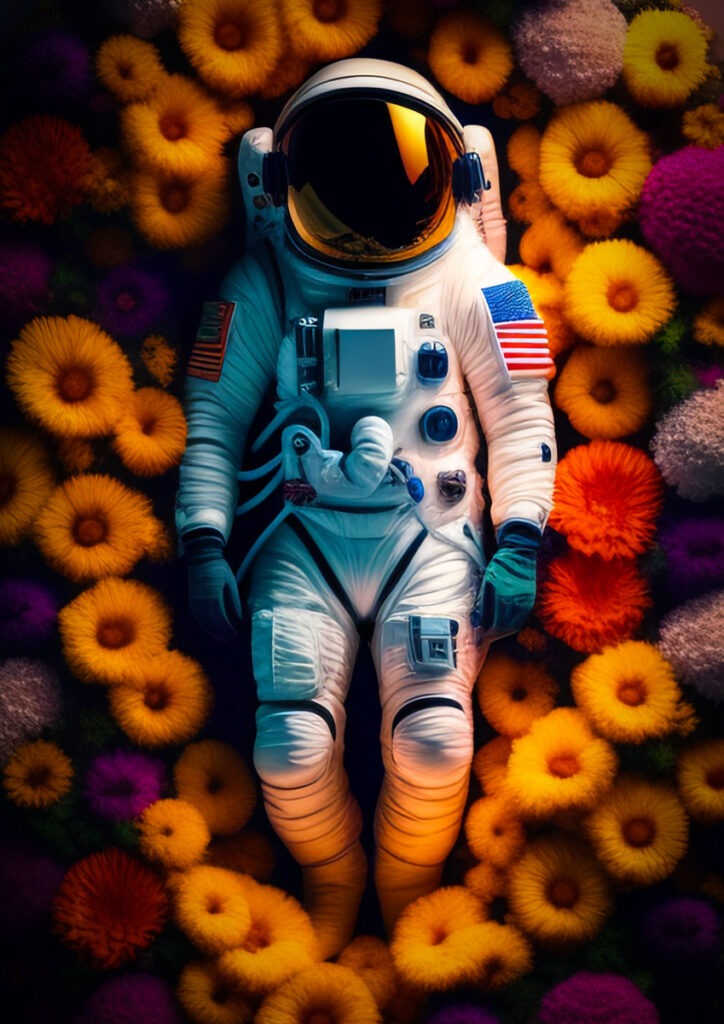 Astronaut created with AI and Photoshop