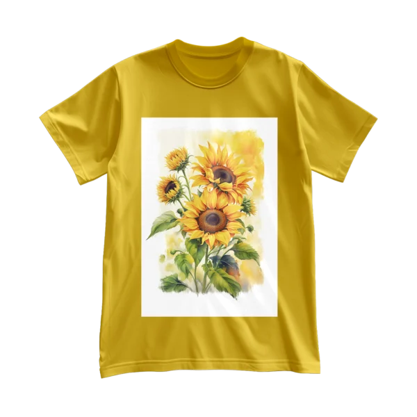 Sunflowers Watercolor t-shirt by Delosantos Design