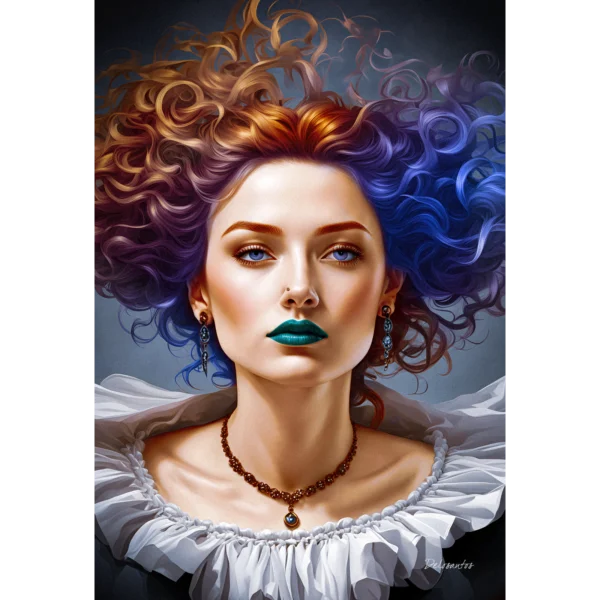 Woman with red hair t-shirt by Delosantos Design